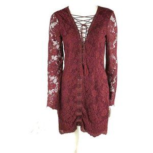 The Jetset Diaries S Burgundy THE RUINS Lace Dress
